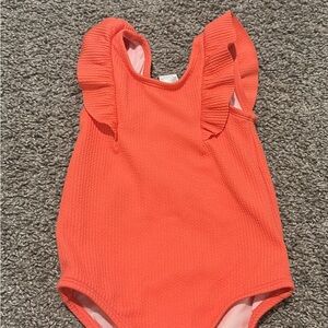 Carter's Coral Ruffled Bathing Suit